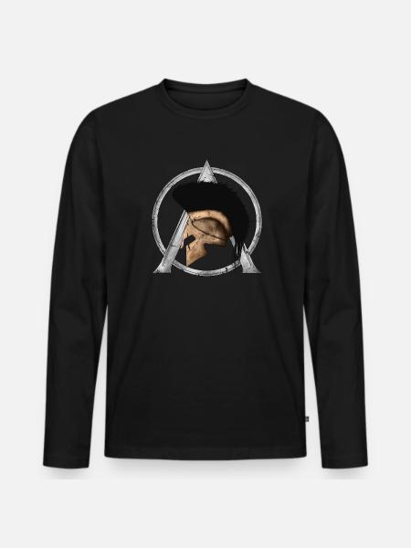 Leonida's helmet and Sparta symbol - Men's Premium Organic Long Sleeve Shirt - black
