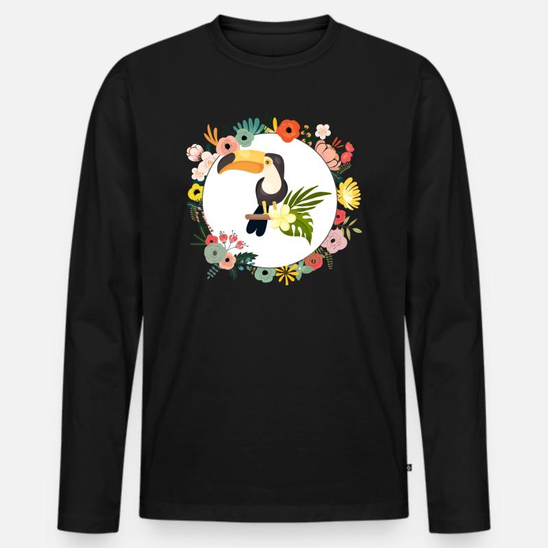 Tukan - Männer Premium Bio Langarmshirt - Schwarz