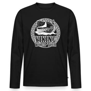 Wikinger - Männer Premium Bio Langarmshirt - Schwarz - Vorne - Nico (187cm)