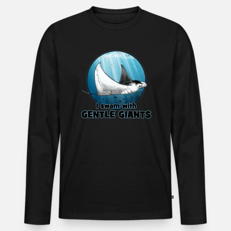 Mantarochen - Männer Premium Bio Langarmshirt - Schwarz