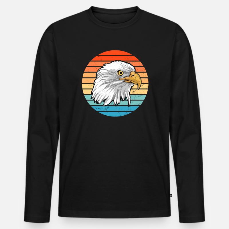 Weißkopfseeadler - Männer Premium Bio Langarmshirt - Schwarz