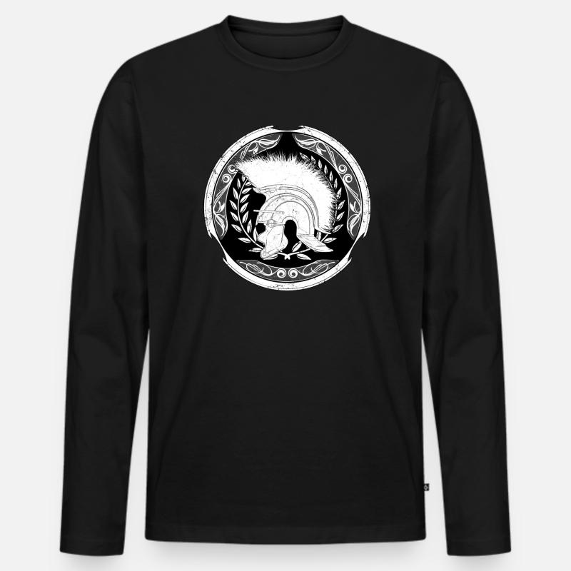 Römischer Zenturio - Männer Premium Bio Langarmshirt - Schwarz