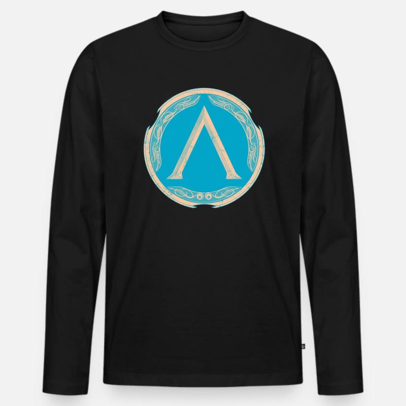 Sparta Krieger - Männer Premium Bio Langarmshirt - Schwarz