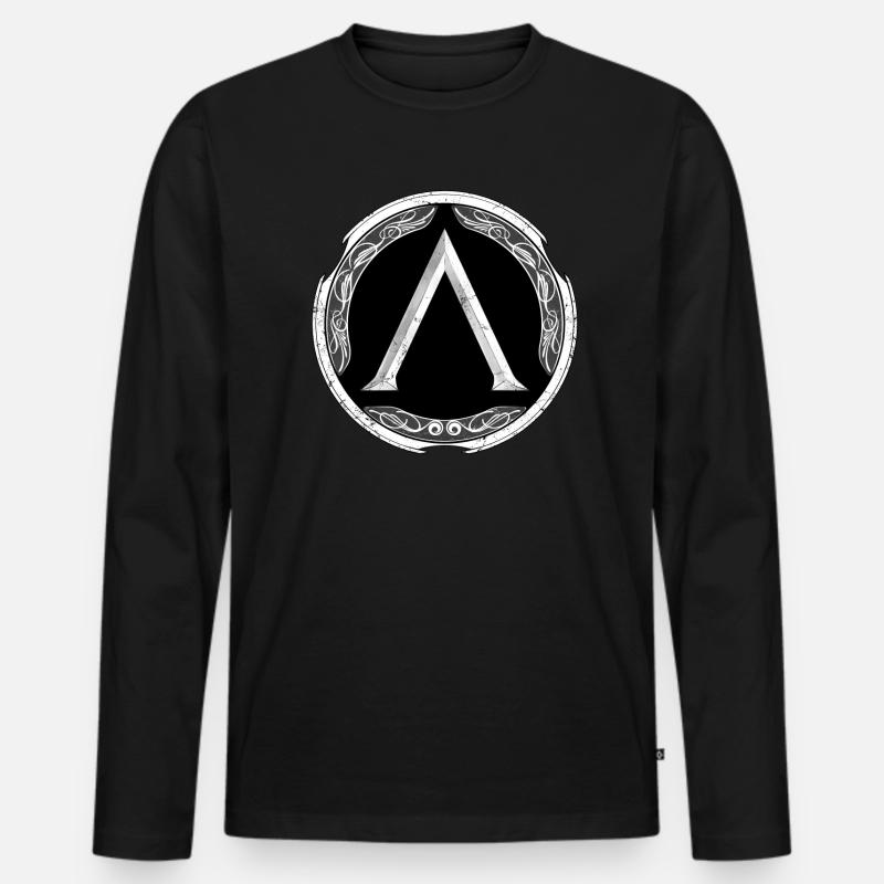 Sparta Krieger - Männer Premium Bio Langarmshirt - Schwarz