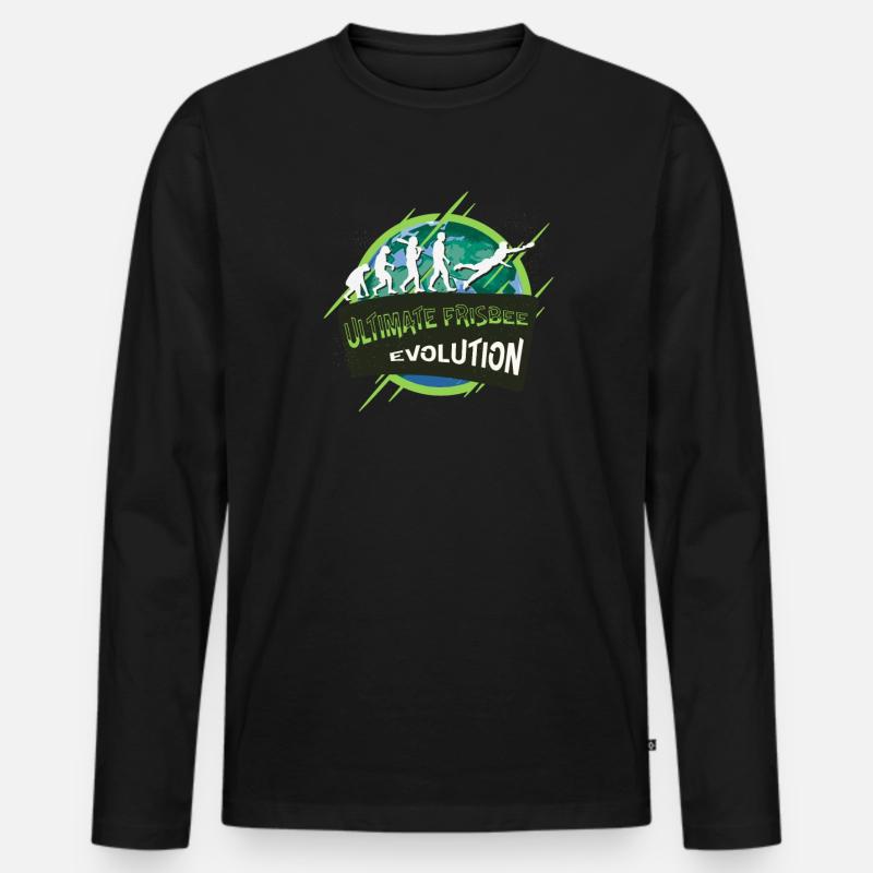 Ultimate Frisbee Evolution - Männer Premium Bio Langarmshirt - Schwarz