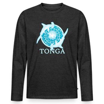 Hammerhead sharks Tonga Pride - Men's Premium Organic Long Sleeve Shirt - heather anthracite - Front - Nico (187cm)