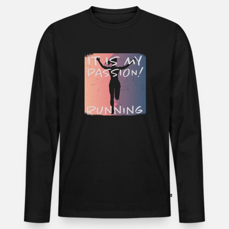 Grunge Marathon, Trailrunning - Männer Premium Bio Langarmshirt - Schwarz
