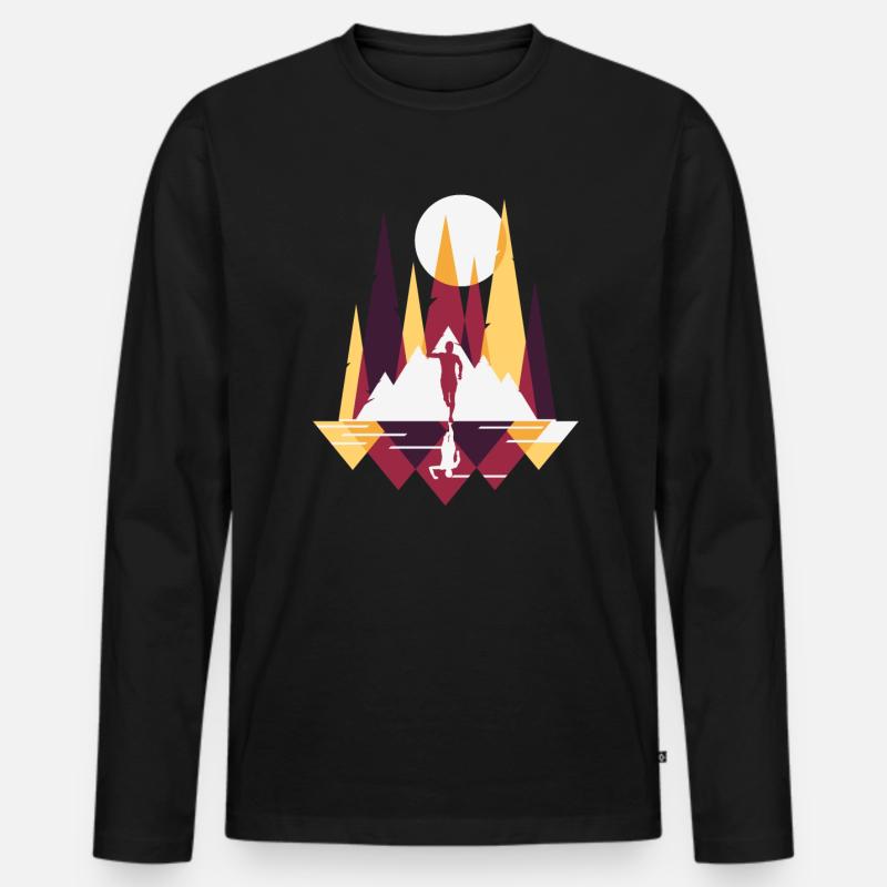 Marathon, Trailrunning Läufer - Männer Premium Bio Langarmshirt - Schwarz