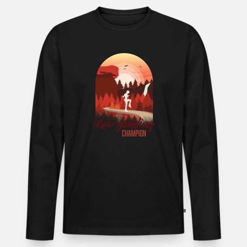 Rope Jumping Champion - Männer Premium Bio Langarmshirt - Schwarz