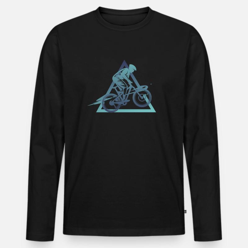 Geometrie Downhill - Männer Premium Bio Langarmshirt - Schwarz