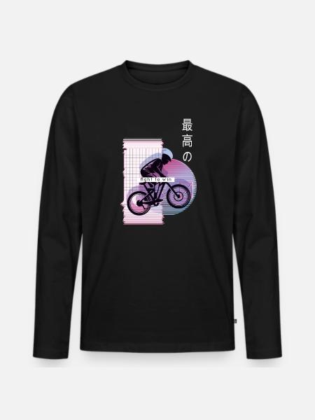 Vaporwave Metaverse Downhill - Men's Premium Organic Long Sleeve Shirt - black