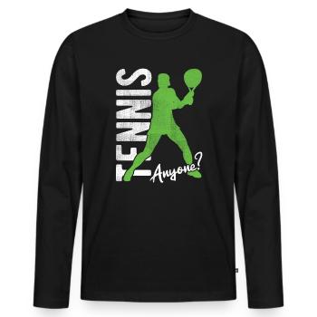 Tennisplatz Spruch Für Tennis - Männer Premium Bio Langarmshirt - Schwarz - Vorne - Nico (187cm)