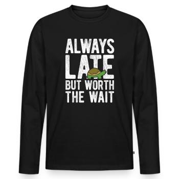 Schildkröten - Männer Premium Bio Langarmshirt - Schwarz - Vorne - Nico (187cm)