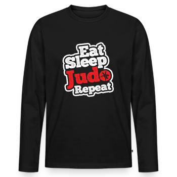Japanischer Kampfsport Judo - Männer Premium Bio Langarmshirt - Schwarz - Vorne - Nico (187cm)