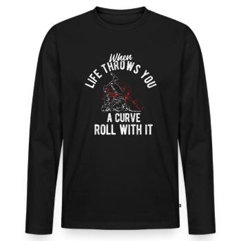 BJJ Jiu Jitsu - Männer Premium Bio Langarmshirt - Schwarz - Vorne - Nico (187cm)
