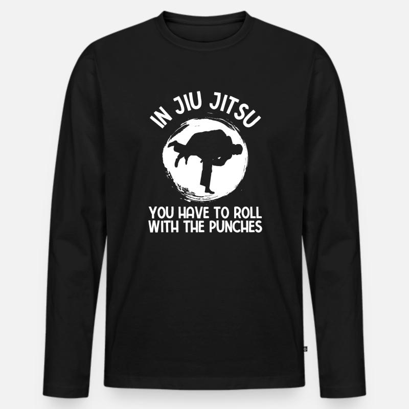 BJJ Jiu Jitsu - Männer Premium Bio Langarmshirt - Schwarz