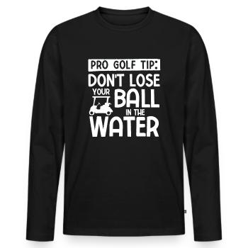Golfplatz zum Golfen Golf - Männer Premium Bio Langarmshirt - Schwarz - Vorne - Nico (187cm)