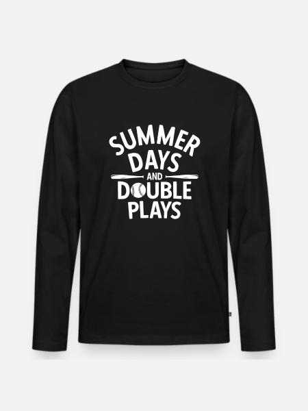 Baseball - Männer Premium Bio Langarmshirt - Schwarz