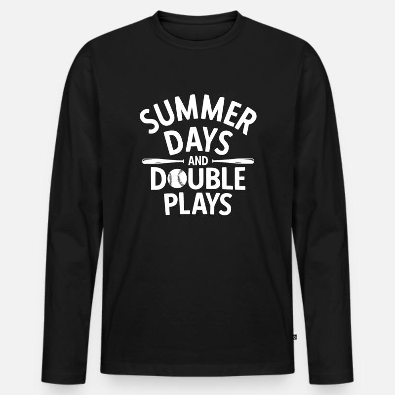 Baseball - Männer Premium Bio Langarmshirt - Schwarz