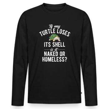 Schildkröten - Männer Premium Bio Langarmshirt - Schwarz - Vorne - Nico (187cm)