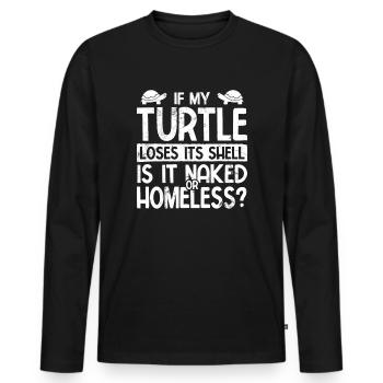 Schildkröten - Männer Premium Bio Langarmshirt - Schwarz - Vorne - Nico (187cm)