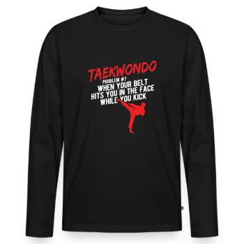 Koreanischer Kampfsport Taekwondo - Männer Premium Bio Langarmshirt - Schwarz - Vorne - Nico (187cm)
