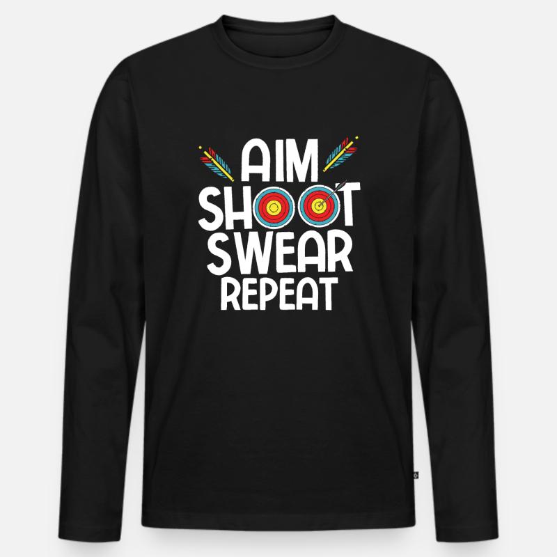 Bogenschießen Archery - Männer Premium Bio Langarmshirt - Schwarz