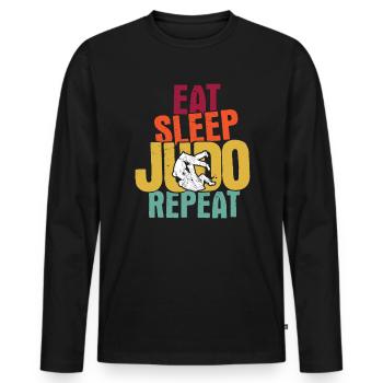 Japanischer Kampfsport Judo - Männer Premium Bio Langarmshirt - Schwarz - Vorne - Nico (187cm)