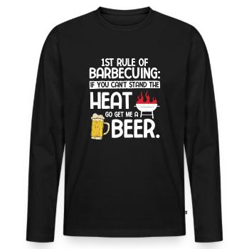 Grillparty Spruch Zum Grillen Grill - Männer Premium Bio Langarmshirt - Schwarz - Vorne - Nico (187cm)