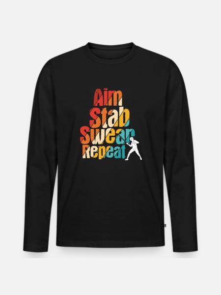 Fechten - Männer Premium Bio Langarmshirt - Schwarz