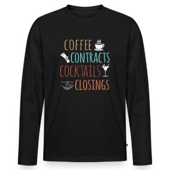 Immobilien-Händler Für Immobilien-Makler - Männer Premium Bio Langarmshirt - Schwarz - Vorne - Nico (187cm)
