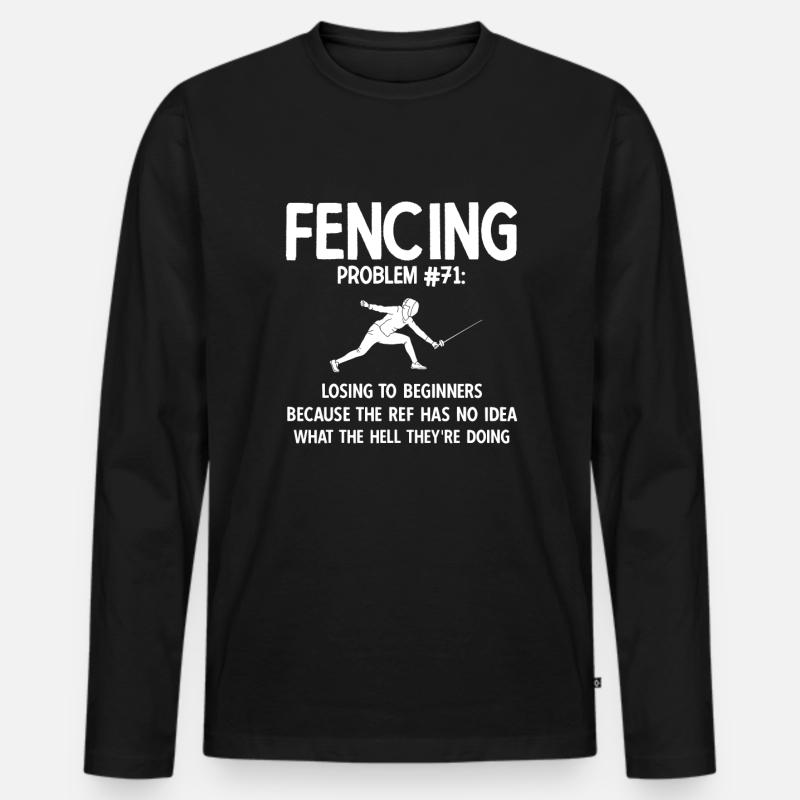 Fechten - Männer Premium Bio Langarmshirt - Schwarz