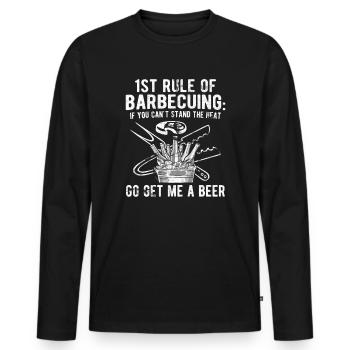 Grillparty Spruch Zum Grillen Grill - Männer Premium Bio Langarmshirt - Schwarz - Vorne - Nico (187cm)