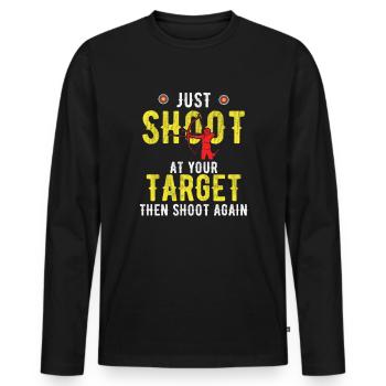 Bogenschießen Archery - Männer Premium Bio Langarmshirt - Schwarz - Vorne - Nico (187cm)