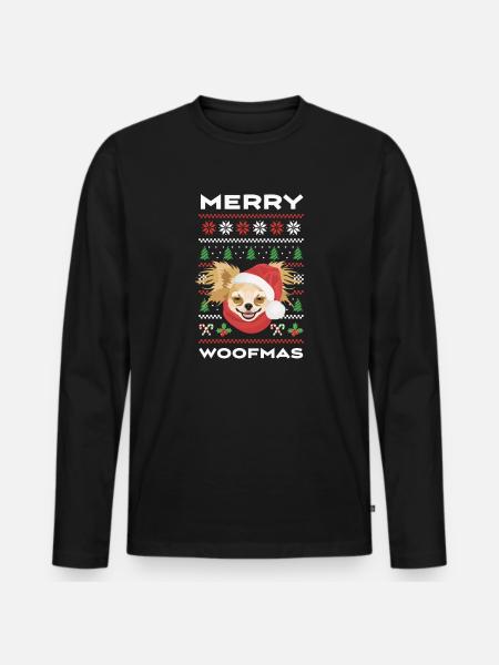 Chihuahua Merry Christmas - Men's Premium Organic Long Sleeve Shirt - black