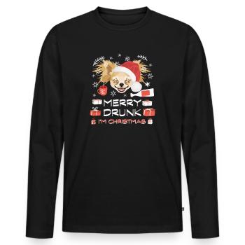 Chihuahua Christmas Market - Men's Premium Organic Long Sleeve Shirt - black - Front - Nico (187cm)