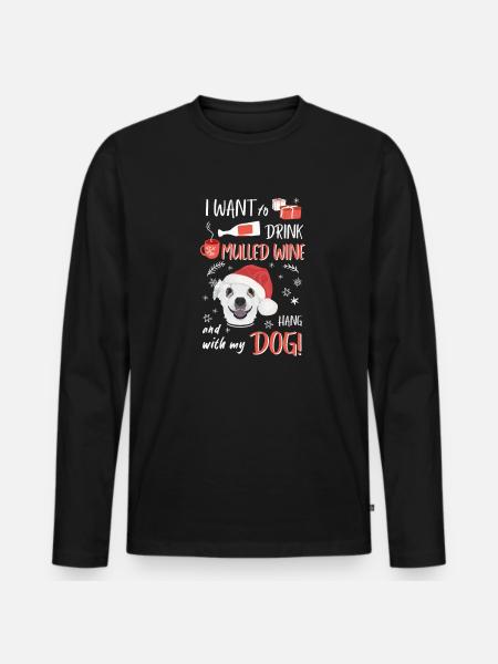 Chihuahua Mulled Wine Christmas - Men's Premium Organic Long Sleeve Shirt - black