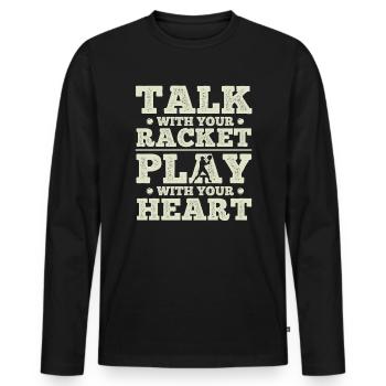 Tennisplatz Spruch Für Tennis - Männer Premium Bio Langarmshirt - Schwarz - Vorne - Nico (187cm)