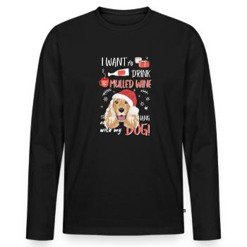 Deutsch Cocker Spaniel Vin chaud Noël - T-shirt manches longues Premium bio Homme - noir - Devant - Nico (187cm)