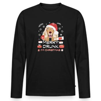 Marché de Noël Deutsch Cocker Spaniel - T-shirt manches longues Premium bio Homme - noir - Devant - Nico (187cm)