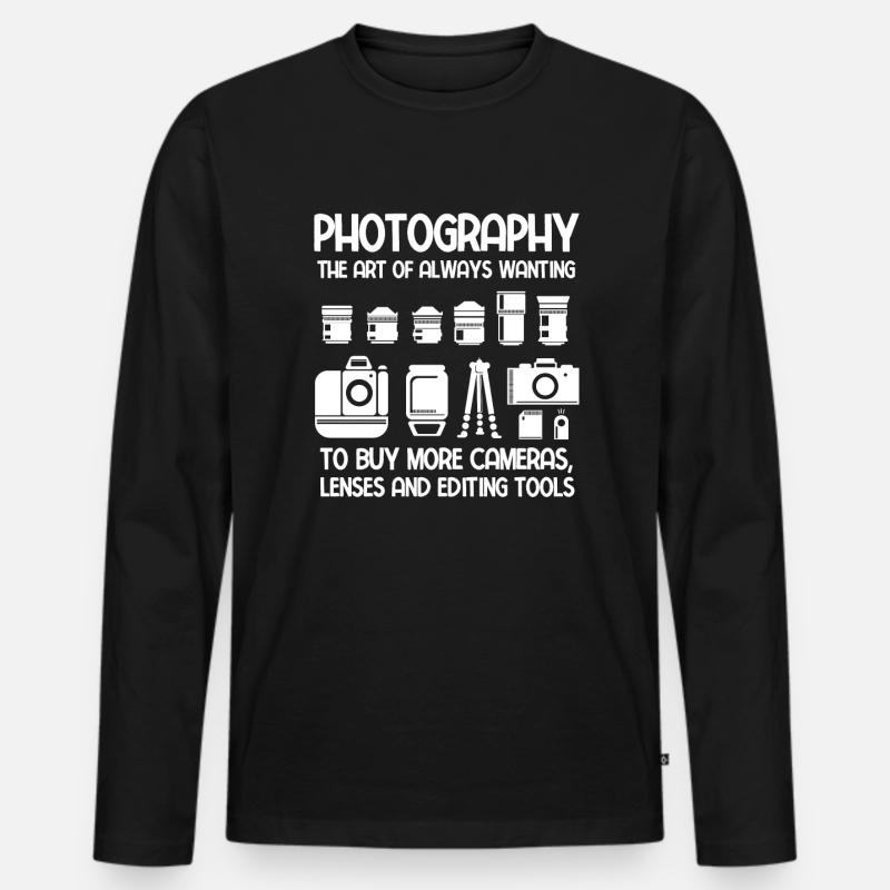 Fotografie Fotograf - Männer Premium Bio Langarmshirt - Schwarz