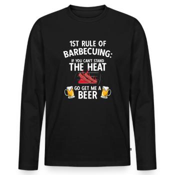 Grillparty Spruch Zum Grillen Grill - Männer Premium Bio Langarmshirt - Schwarz - Vorne - Nico (187cm)