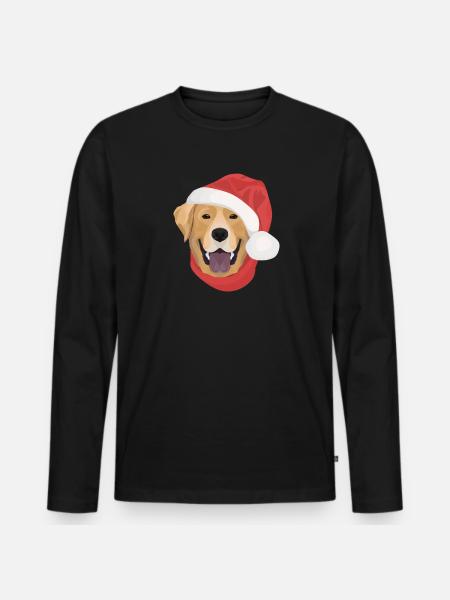 Labrador Merry Christmas - Men's Premium Organic Long Sleeve Shirt - black