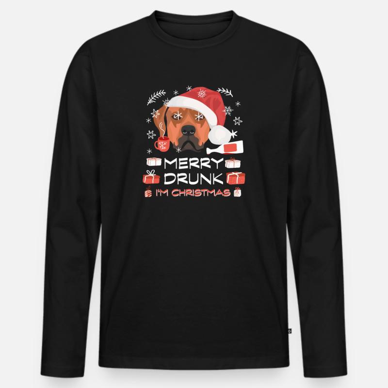 Rhodesian Ridgeback Weihnachtsmarkt - Männer Premium Bio Langarmshirt - Schwarz