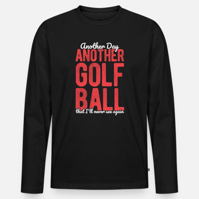 Golfplatz zum Golfen Golf - Männer Premium Bio Langarmshirt - Schwarz