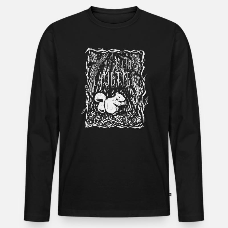 Gefährliches Laubtier Eichhörnchen - Männer Premium Bio Langarmshirt - Schwarz