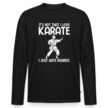 Japanischer Kampfsport Karate - Männer Premium Bio Langarmshirt - Schwarz - Vorne - Nico (187cm)