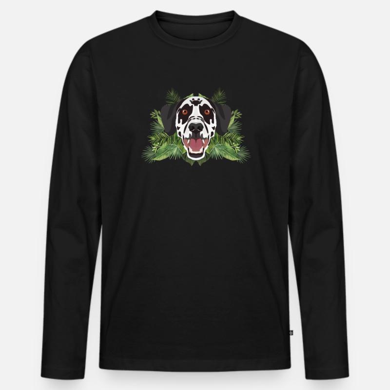 Tropical Dalmatiner - Männer Premium Bio Langarmshirt - Schwarz