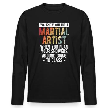 Mixed Martial Arts MMA - Männer Premium Bio Langarmshirt - Schwarz - Vorne - Nico (187cm)