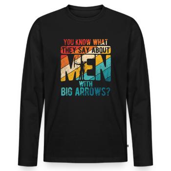 Bogenschießen Archery - Männer Premium Bio Langarmshirt - Schwarz - Vorne - Nico (187cm)